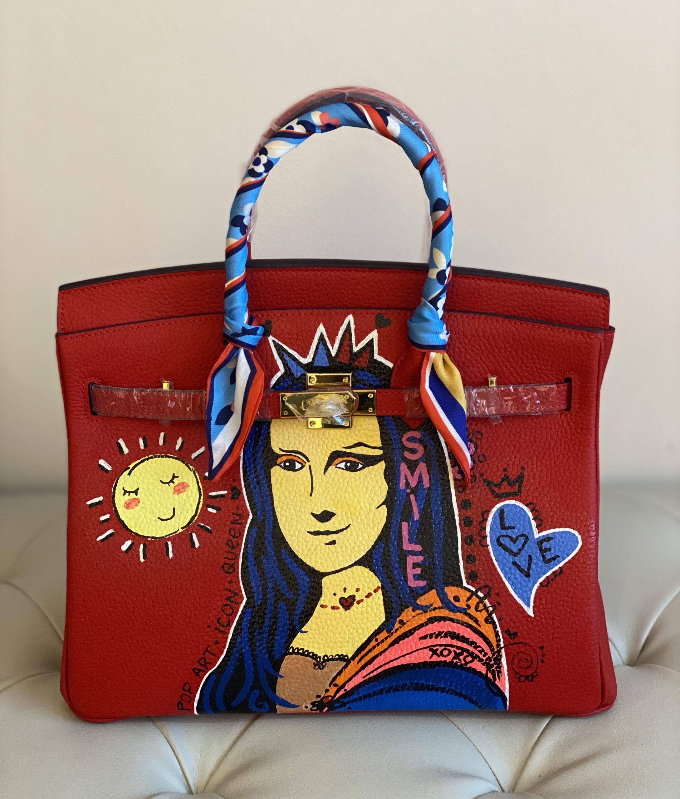 Hand Painted Bag Pop Art Bag Painted Shopping Bag Gift for 